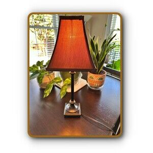Desk or End Table Lamp Dark Wood 120v